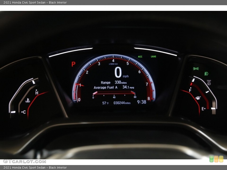 Black Interior Gauges for the 2021 Honda Civic Sport Sedan #145245345