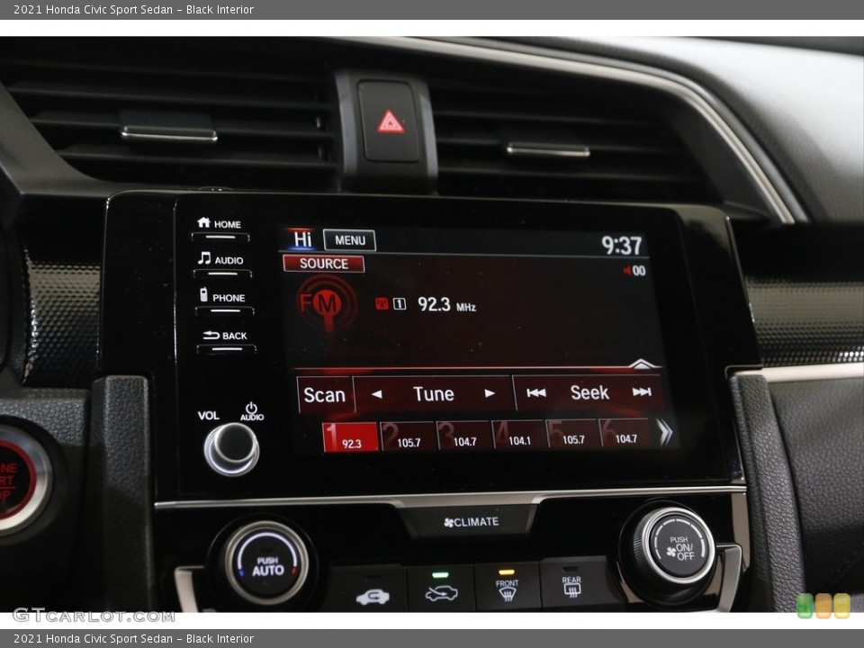 Black Interior Controls for the 2021 Honda Civic Sport Sedan #145245372