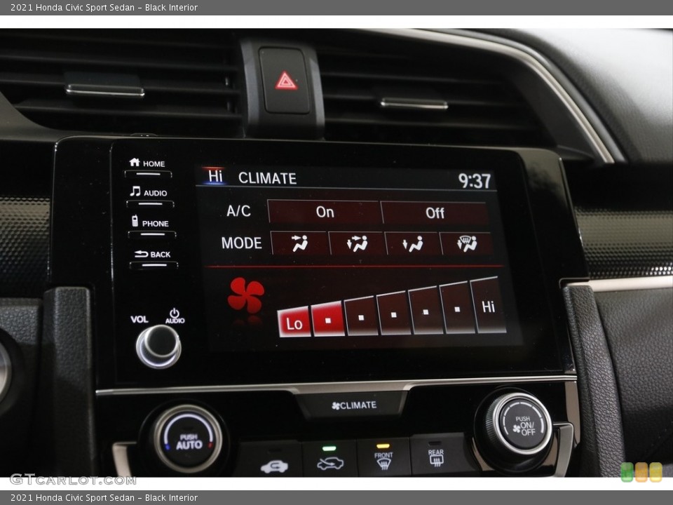 Black Interior Controls for the 2021 Honda Civic Sport Sedan #145245405