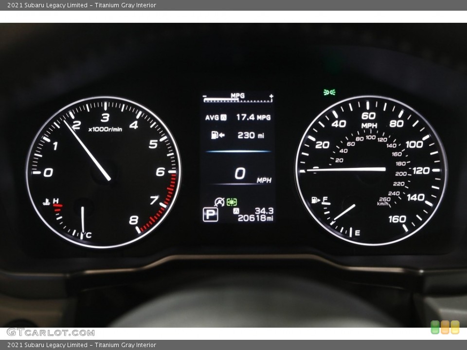 Titanium Gray Interior Gauges for the 2021 Subaru Legacy Limited #145247367