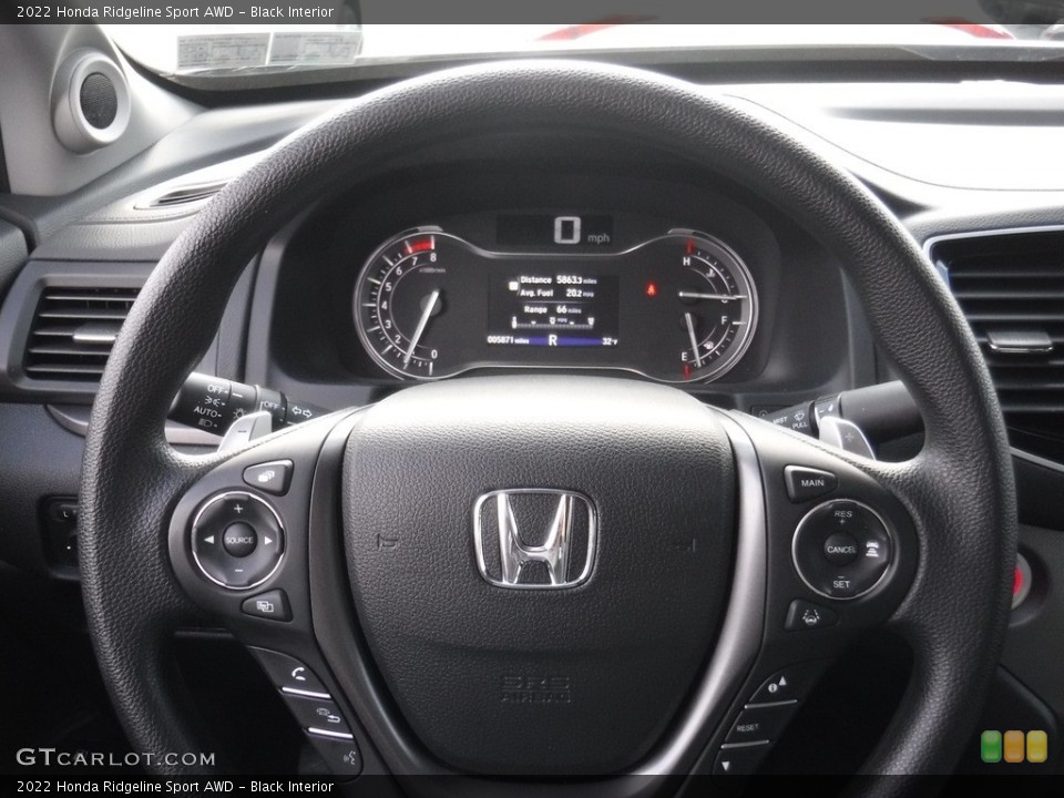Black Interior Steering Wheel for the 2022 Honda Ridgeline Sport AWD #145248468