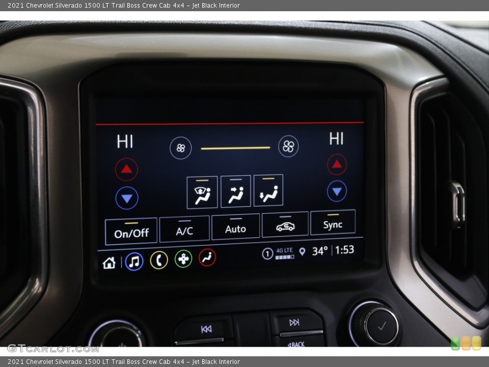 Jet Black Interior Controls for the 2021 Chevrolet Silverado 1500 LT Trail Boss Crew Cab 4x4 #145251303