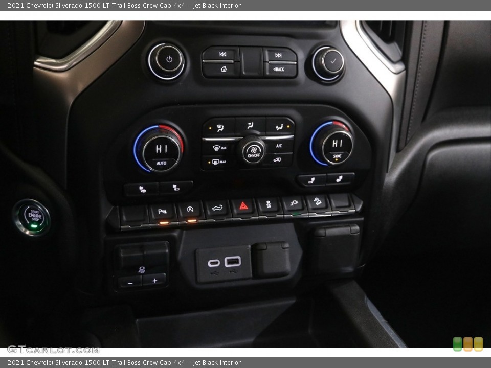 Jet Black Interior Controls for the 2021 Chevrolet Silverado 1500 LT Trail Boss Crew Cab 4x4 #145251345