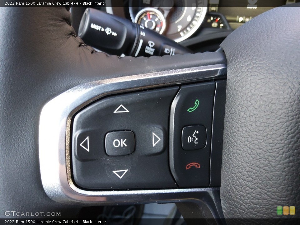 Black Interior Steering Wheel for the 2022 Ram 1500 Laramie Crew Cab 4x4 #145251942
