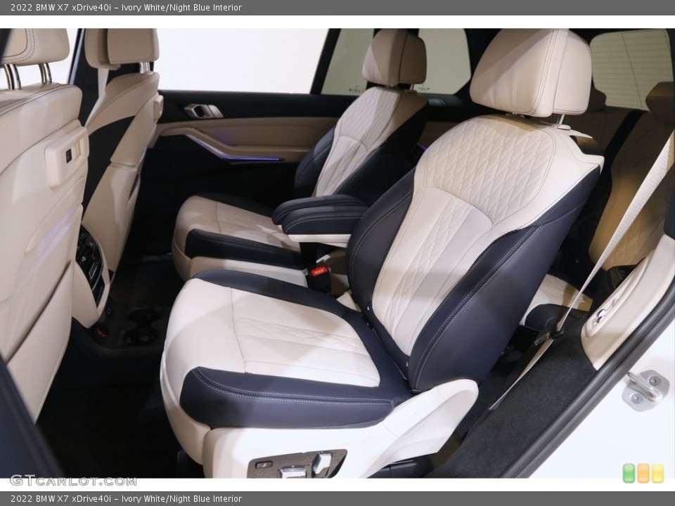 Ivory White/Night Blue Interior Rear Seat for the 2022 BMW X7 xDrive40i #145254549