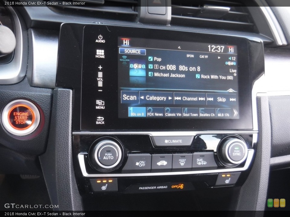 Black Interior Controls for the 2018 Honda Civic EX-T Sedan #145255900