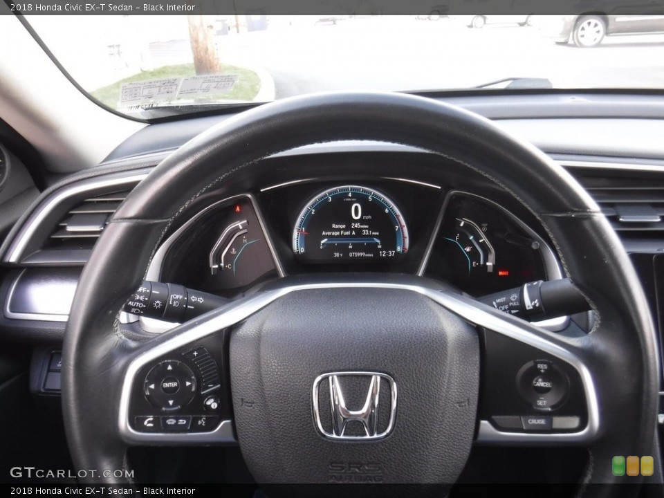Black Interior Steering Wheel for the 2018 Honda Civic EX-T Sedan #145255965