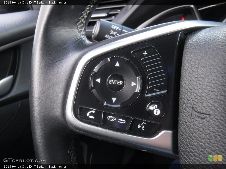 Black Interior Steering Wheel for the 2018 Honda Civic EX-T Sedan #145255980