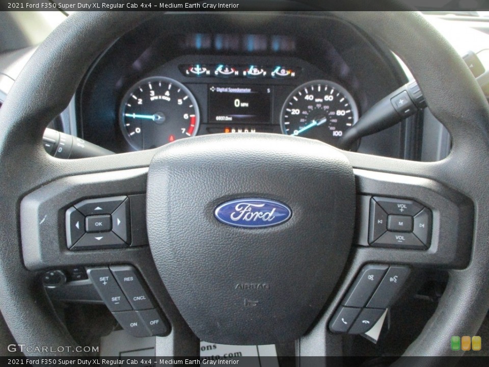 Medium Earth Gray Interior Steering Wheel for the 2021 Ford F350 Super Duty XL Regular Cab 4x4 #145257618