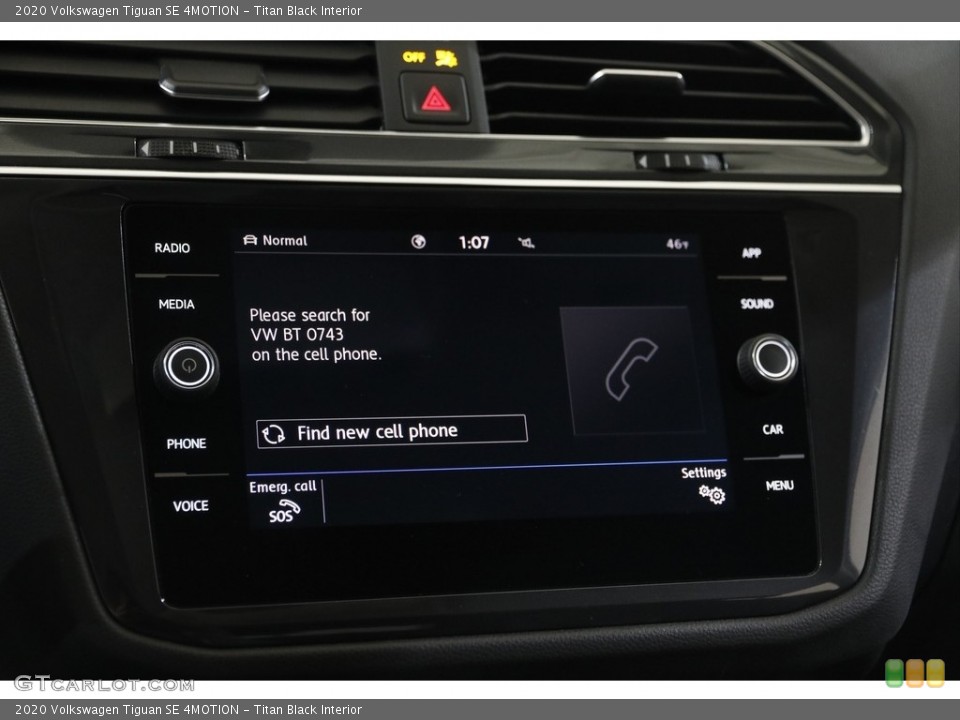 Titan Black Interior Controls for the 2020 Volkswagen Tiguan SE 4MOTION #145261733