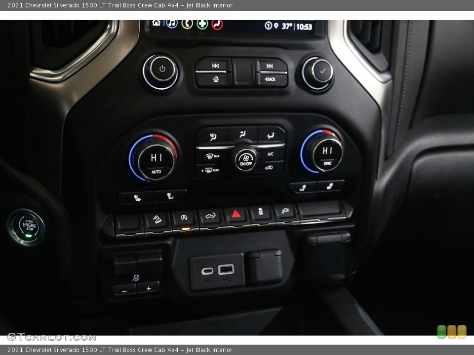 Jet Black Interior Controls for the 2021 Chevrolet Silverado 1500 LT Trail Boss Crew Cab 4x4 #145261781