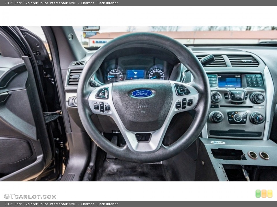 Charcoal Black Interior Steering Wheel for the 2015 Ford Explorer Police Interceptor 4WD #145264632