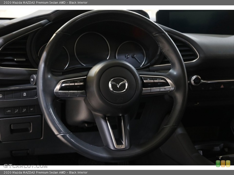 Black Interior Steering Wheel for the 2020 Mazda MAZDA3 Premium Sedan AWD #145267366