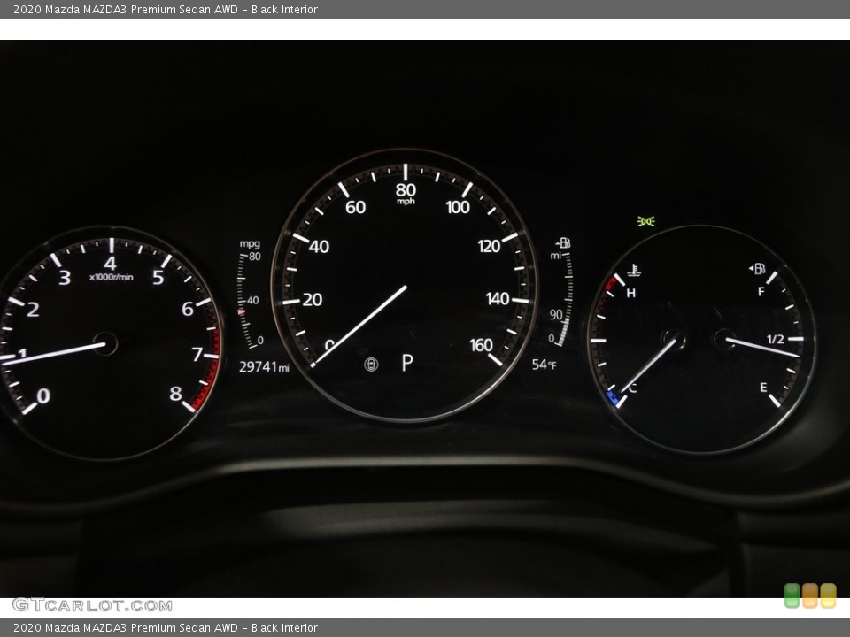 Black Interior Gauges for the 2020 Mazda MAZDA3 Premium Sedan AWD #145267388