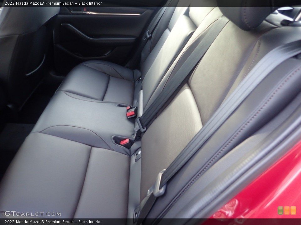 Black Interior Rear Seat for the 2022 Mazda Mazda3 Premium Sedan #145267552