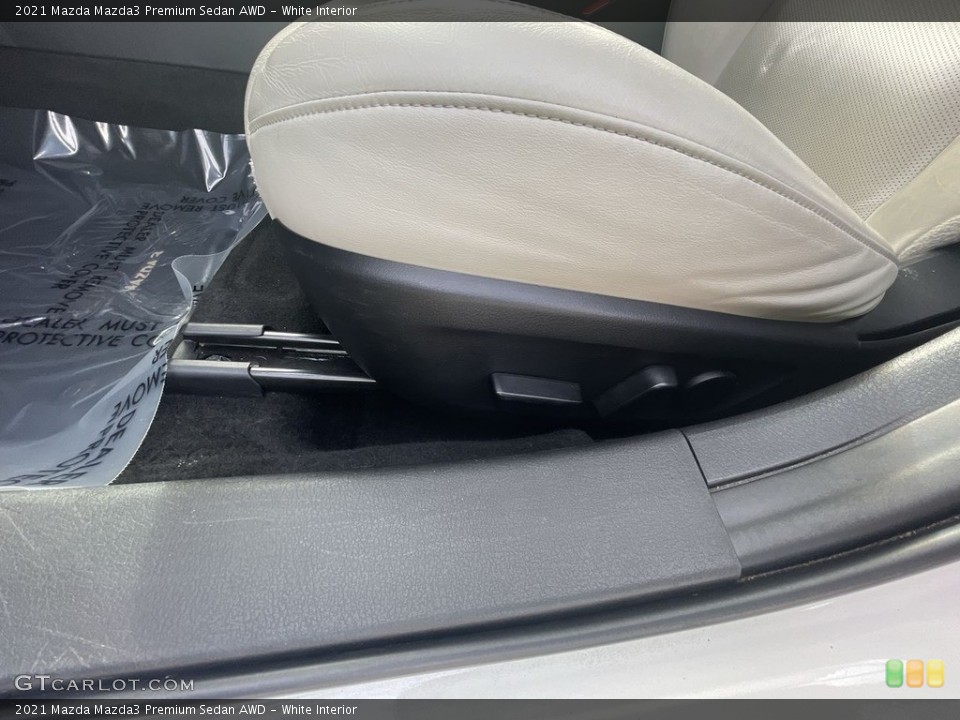 White Interior Front Seat for the 2021 Mazda Mazda3 Premium Sedan AWD #145270555