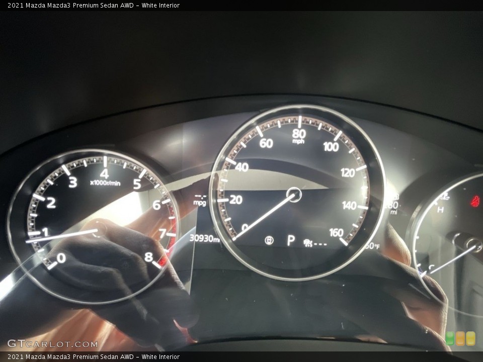 White Interior Gauges for the 2021 Mazda Mazda3 Premium Sedan AWD #145270597