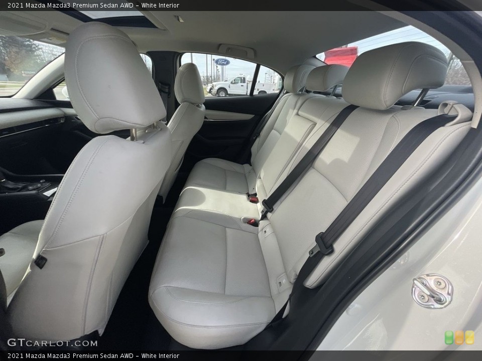 White Interior Rear Seat for the 2021 Mazda Mazda3 Premium Sedan AWD #145270687