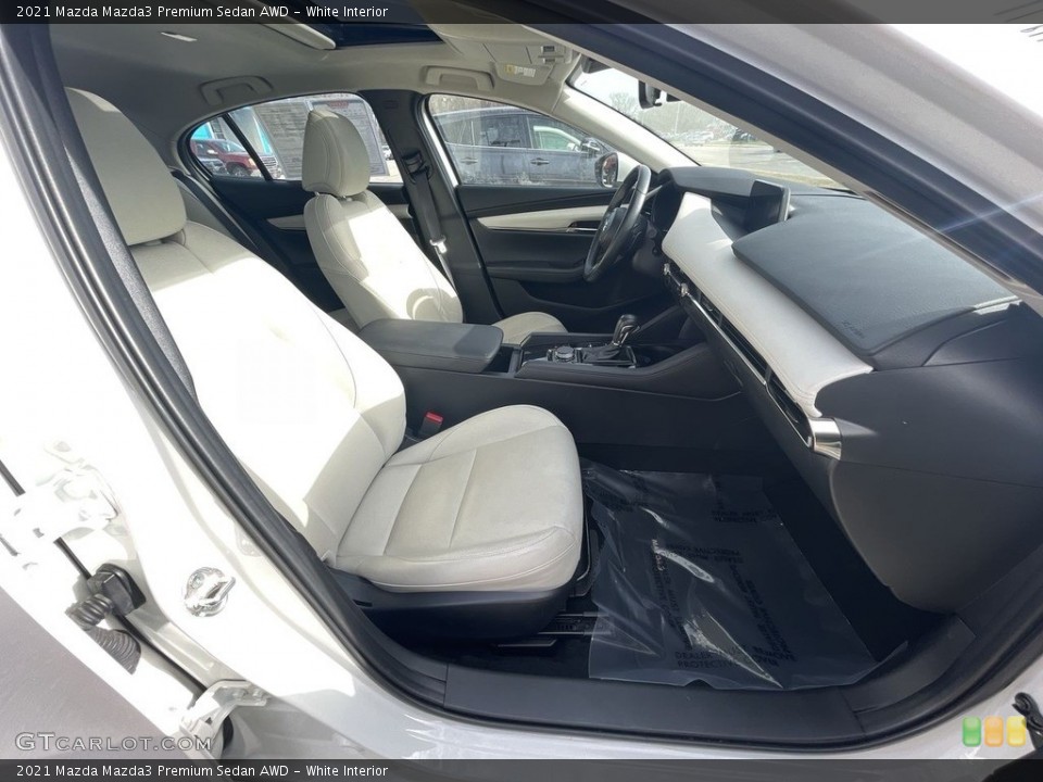 White Interior Front Seat for the 2021 Mazda Mazda3 Premium Sedan AWD #145270711
