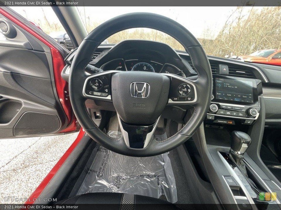 Black Interior Steering Wheel for the 2021 Honda Civic EX Sedan #145270837