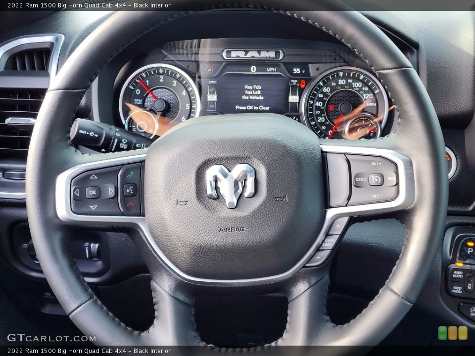 Black Interior Steering Wheel for the 2022 Ram 1500 Big Horn Quad Cab 4x4 #145283187
