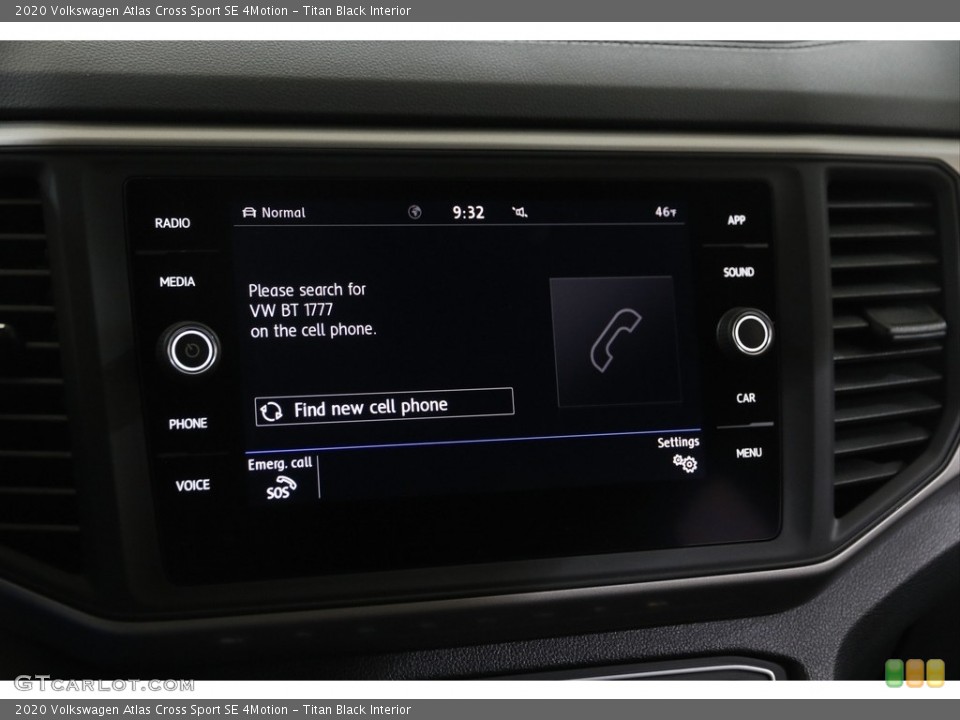 Titan Black Interior Controls for the 2020 Volkswagen Atlas Cross Sport SE 4Motion #145284318