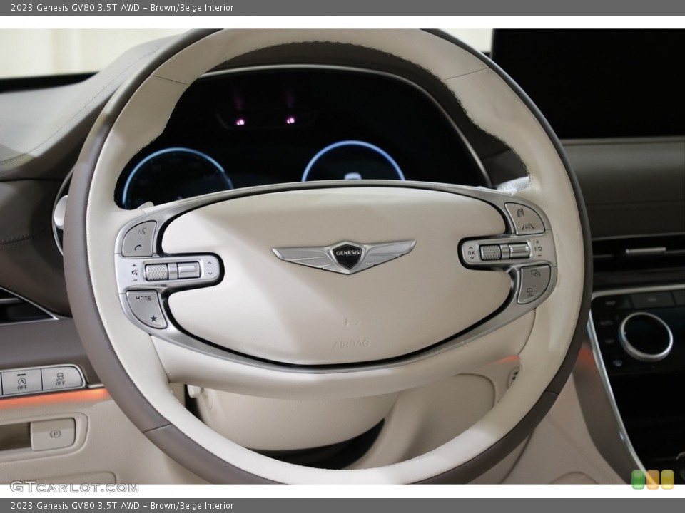 Brown/Beige Interior Steering Wheel for the 2023 Genesis GV80 3.5T AWD #145288336