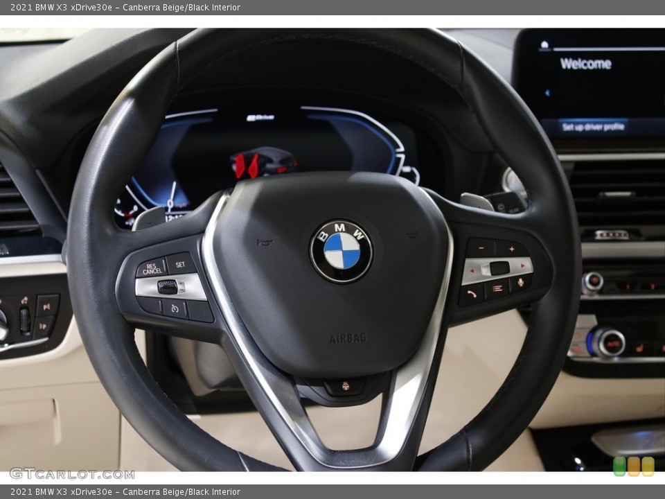 Canberra Beige/Black Interior Steering Wheel for the 2021 BMW X3 xDrive30e #145291255