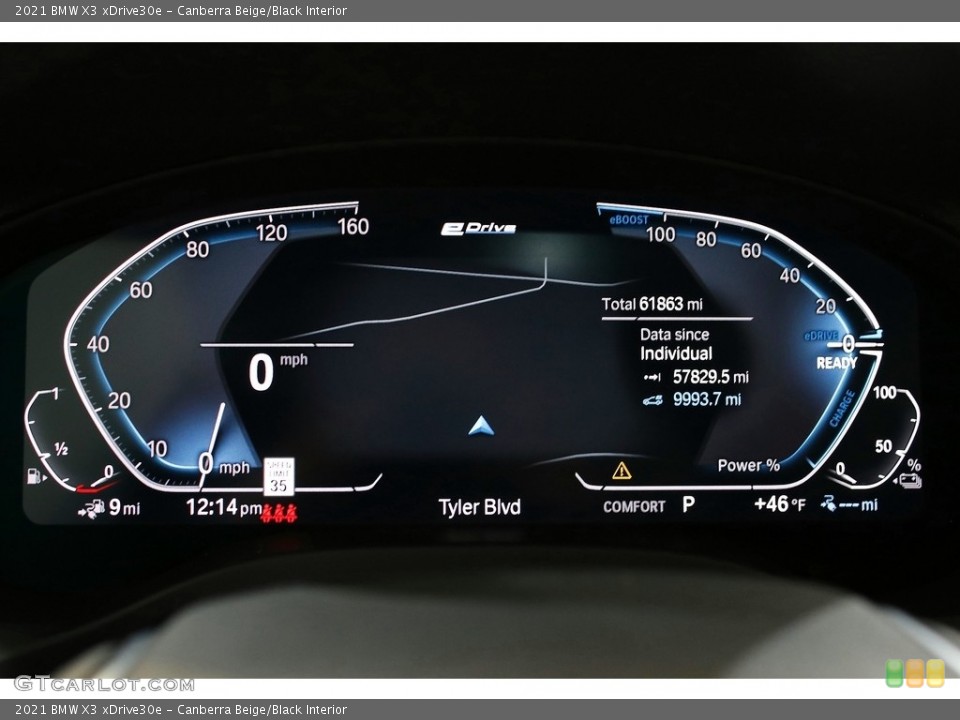 Canberra Beige/Black Interior Gauges for the 2021 BMW X3 xDrive30e #145291260