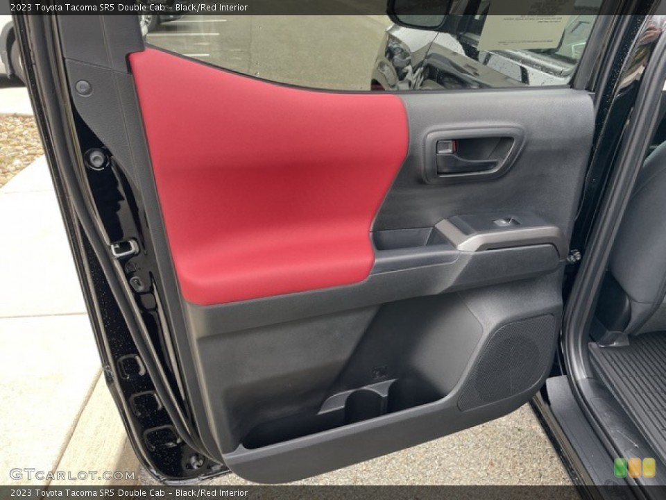 Black/Red Interior Door Panel for the 2023 Toyota Tacoma SR5 Double Cab #145294661