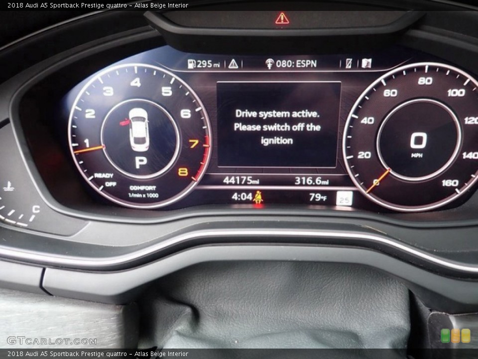 Atlas Beige Interior Gauges for the 2018 Audi A5 Sportback Prestige quattro #145303530