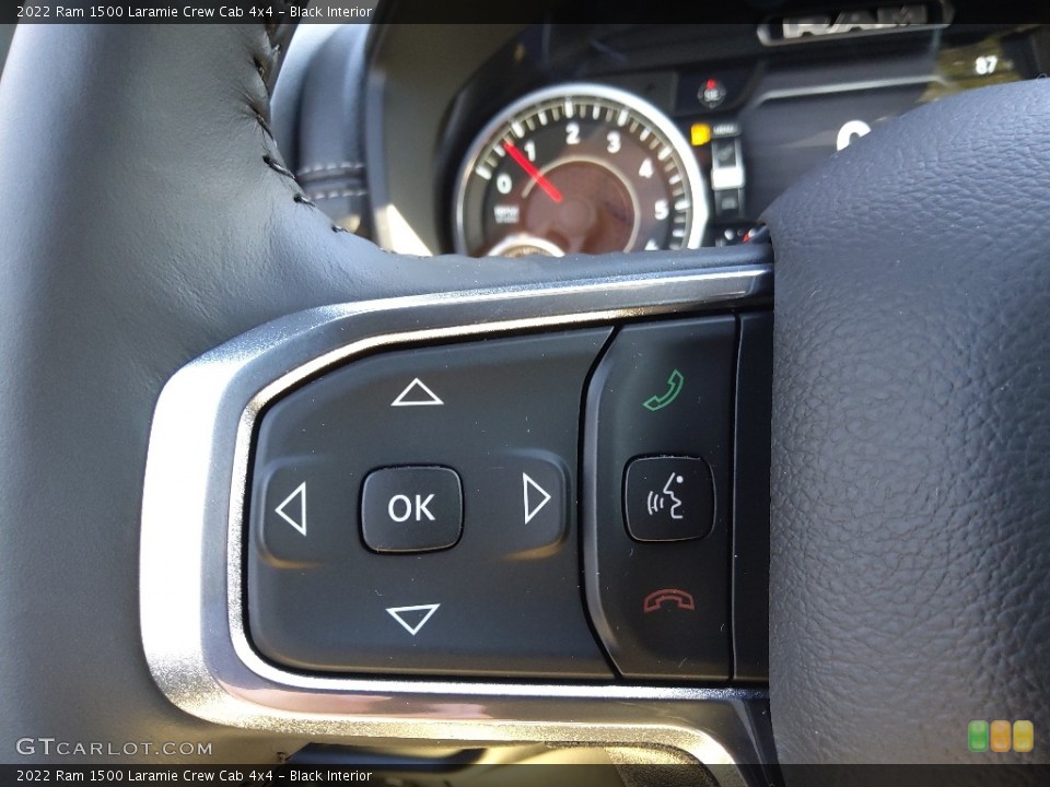 Black Interior Steering Wheel for the 2022 Ram 1500 Laramie Crew Cab 4x4 #145304520