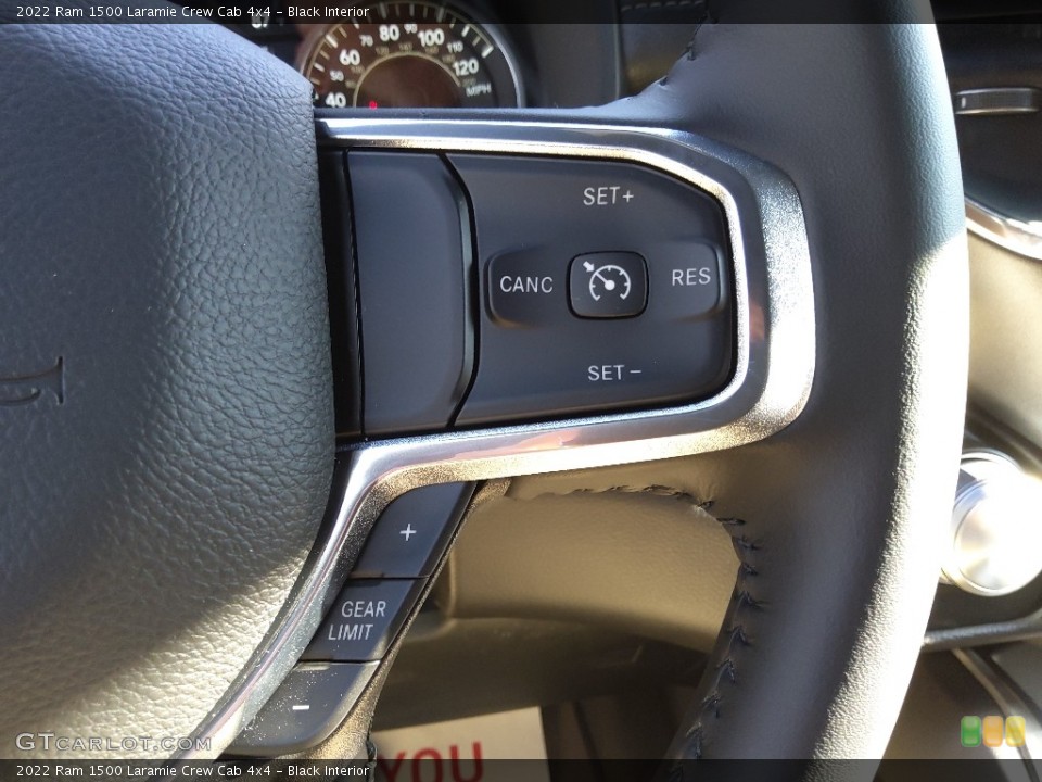 Black Interior Steering Wheel for the 2022 Ram 1500 Laramie Crew Cab 4x4 #145304538