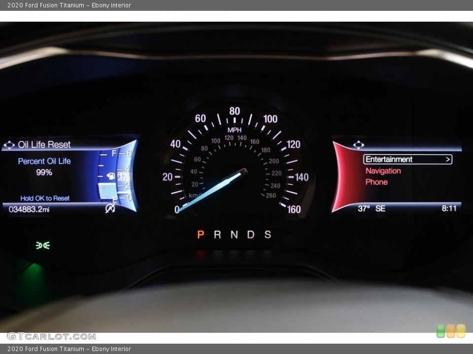 Ebony Interior Gauges for the 2020 Ford Fusion Titanium #145305903
