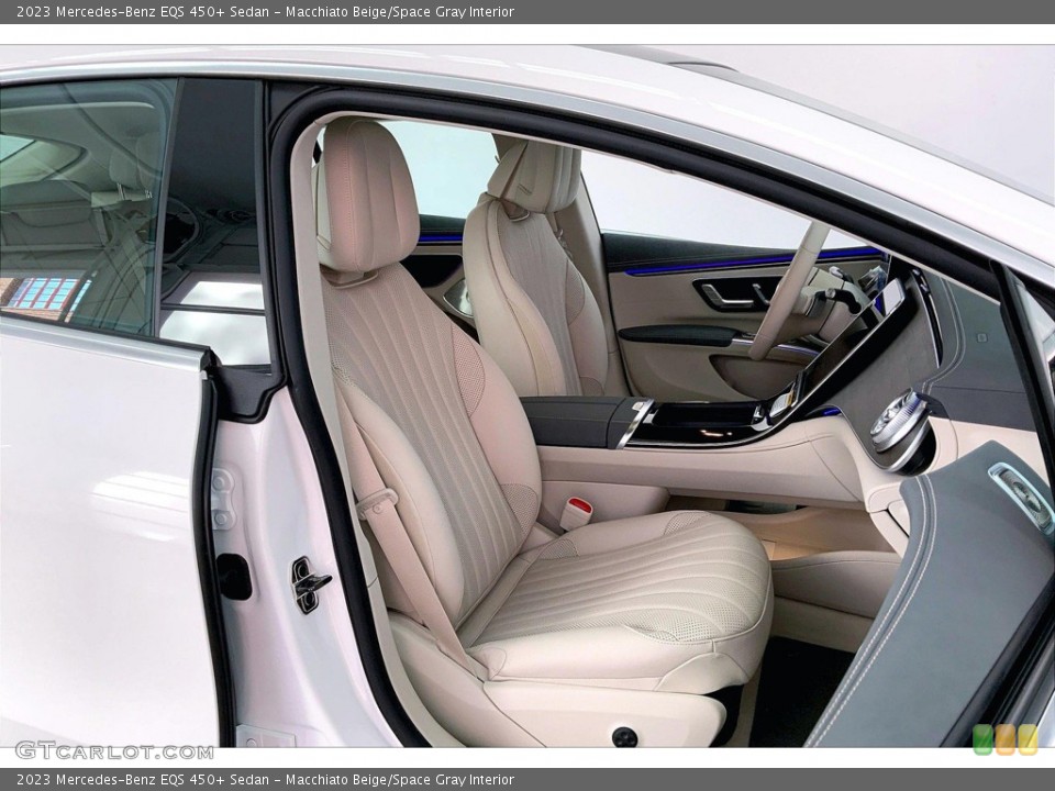 Macchiato Beige/Space Gray Interior Front Seat for the 2023 Mercedes-Benz EQS 450+ Sedan #145307795