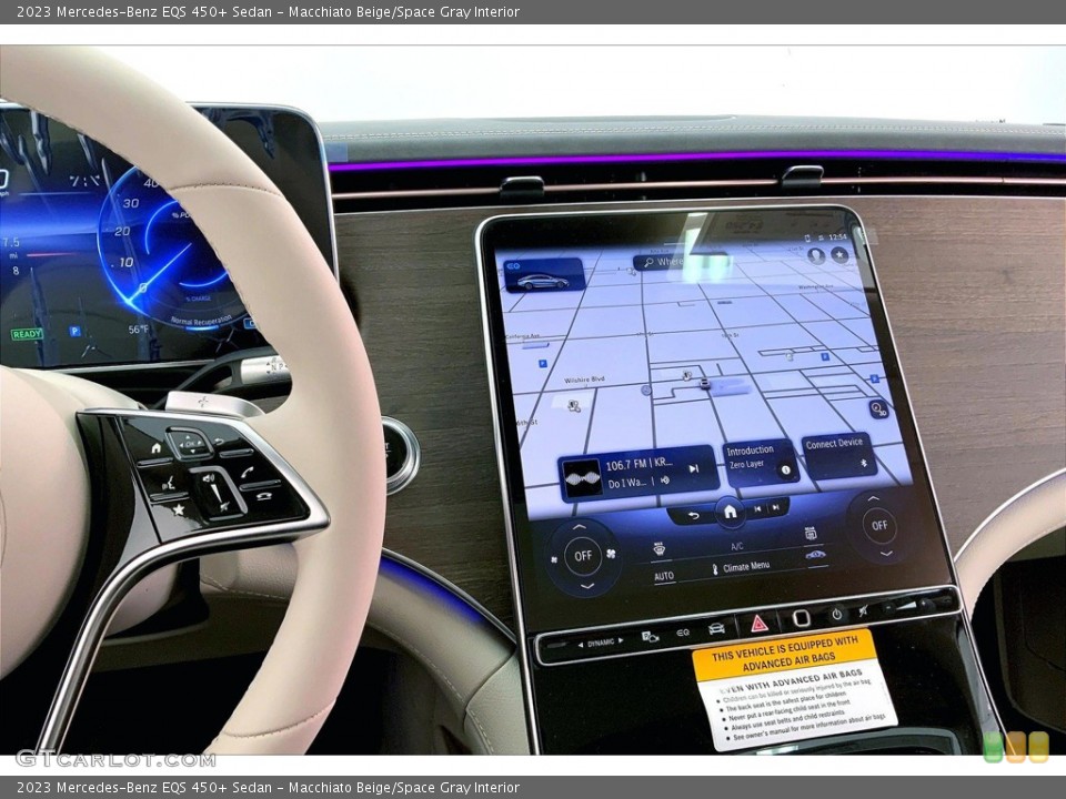 Macchiato Beige/Space Gray Interior Navigation for the 2023 Mercedes-Benz EQS 450+ Sedan #145307843