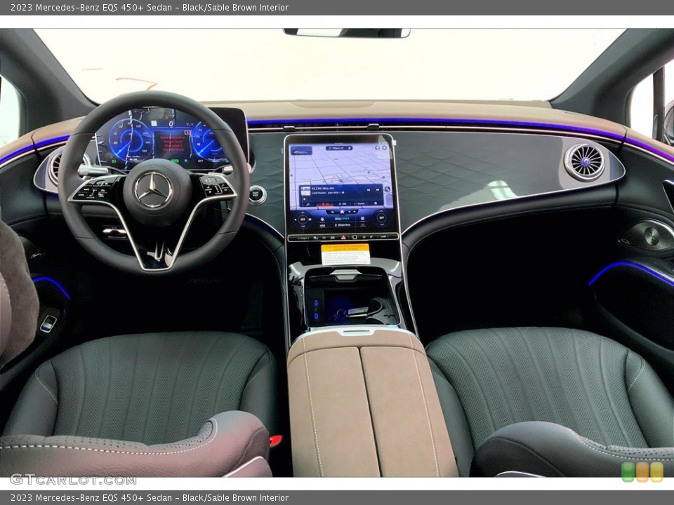 Black/Sable Brown Interior Dashboard for the 2023 Mercedes-Benz EQS 450+ Sedan #145308203