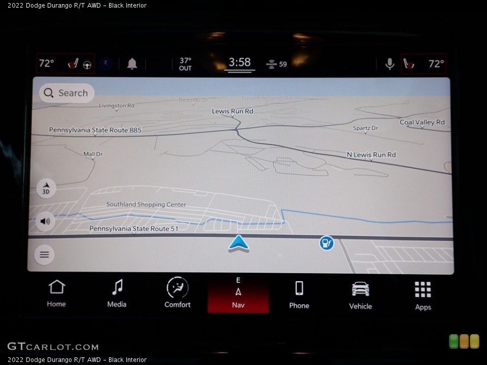 Black Interior Navigation for the 2022 Dodge Durango R/T AWD #145311838