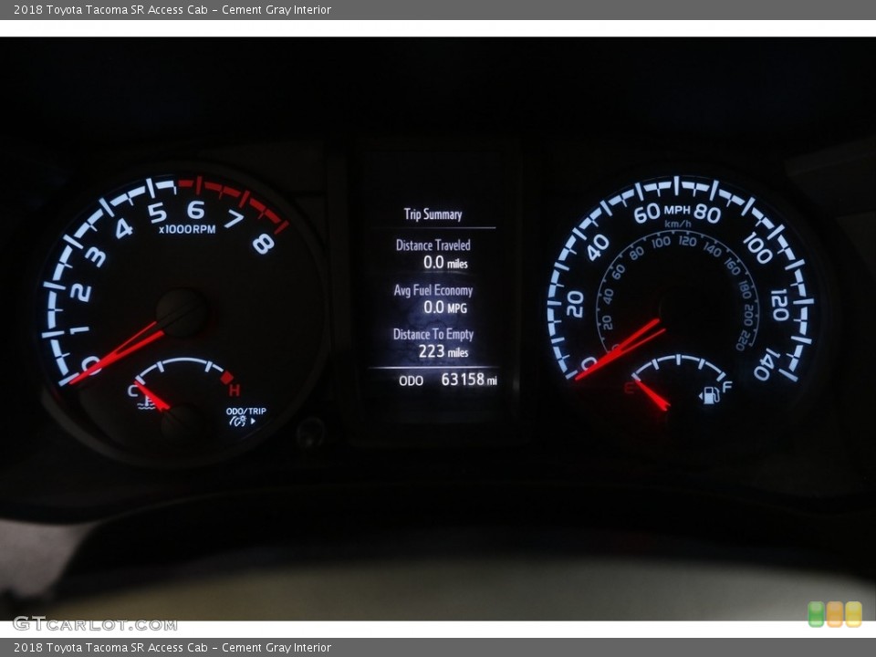 Cement Gray Interior Gauges for the 2018 Toyota Tacoma SR Access Cab #145315575