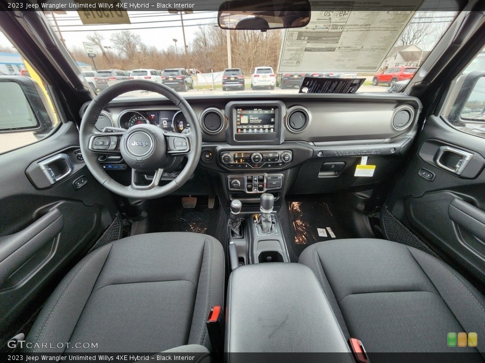 Black Interior Photo for the 2023 Jeep Wrangler Unlimited Willys 4XE Hybrid #145315806
