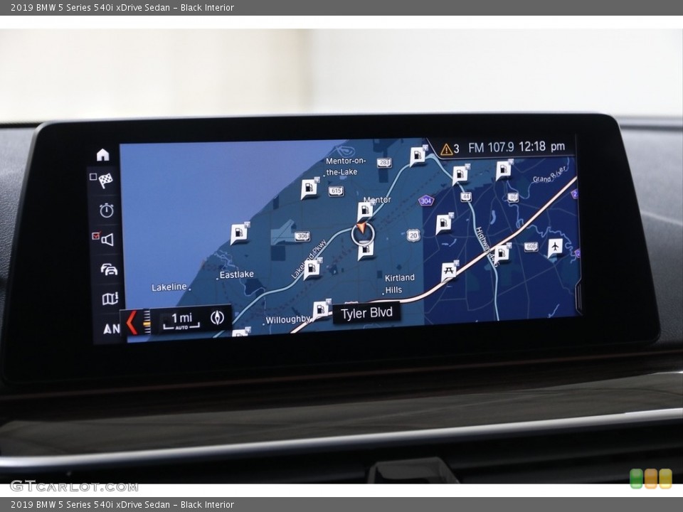 Black Interior Navigation for the 2019 BMW 5 Series 540i xDrive Sedan #145316595