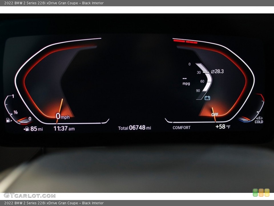 Black Interior Gauges for the 2022 BMW 2 Series 228i xDrive Gran Coupe #145317603