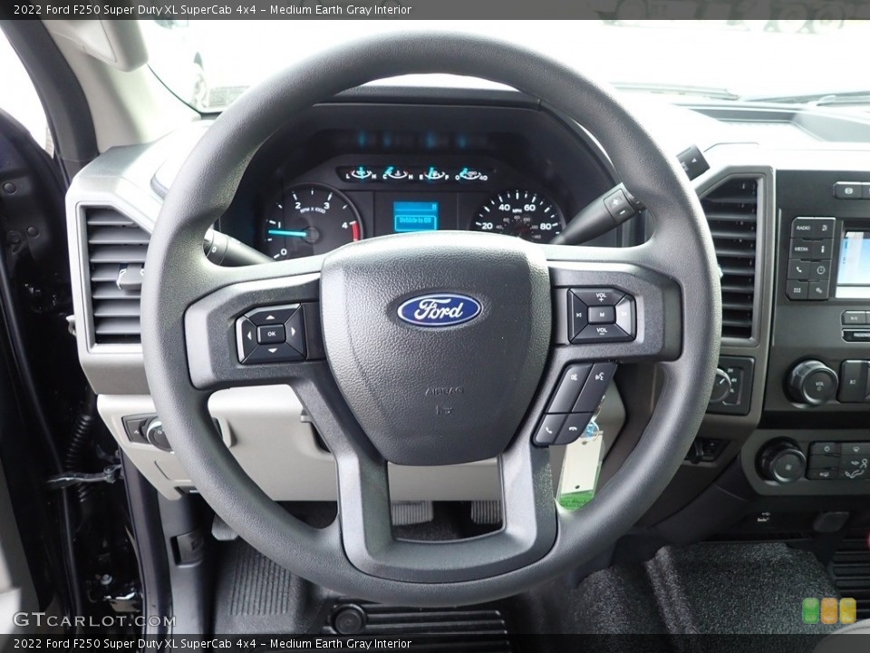 Medium Earth Gray Interior Steering Wheel for the 2022 Ford F250 Super Duty XL SuperCab 4x4 #145317705