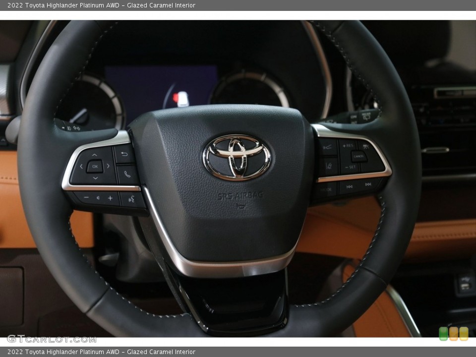 Glazed Caramel Interior Steering Wheel for the 2022 Toyota Highlander Platinum AWD #145318965