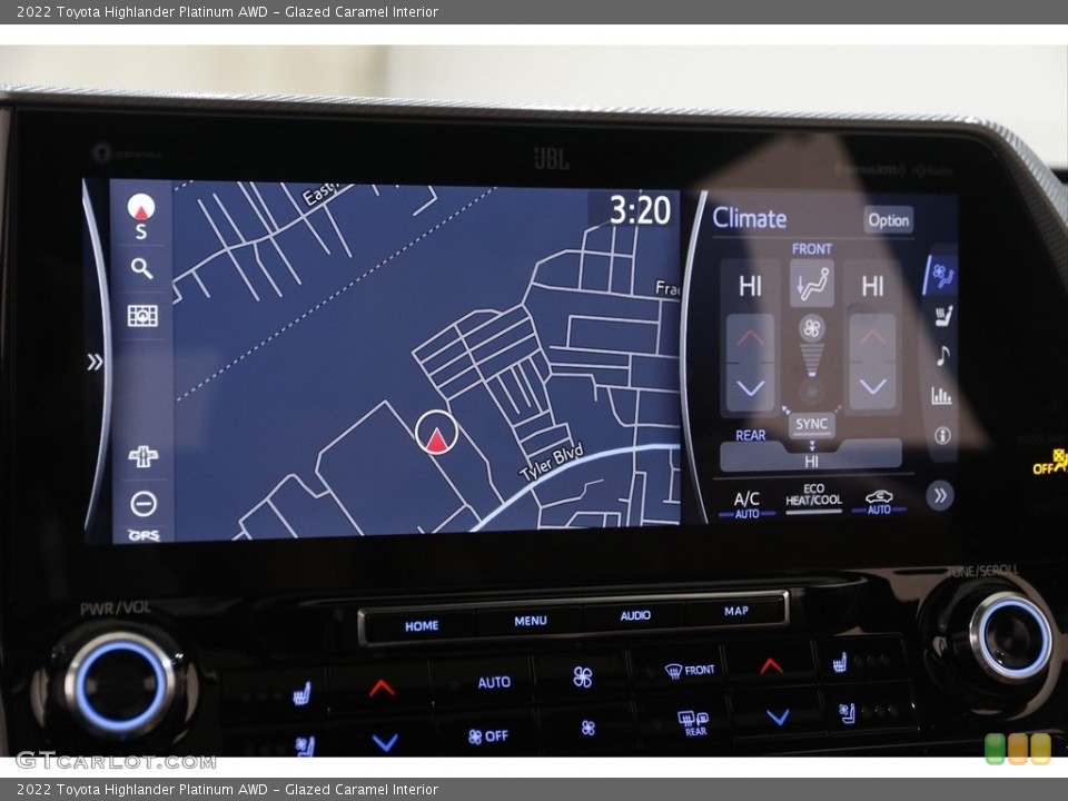 Glazed Caramel Interior Navigation for the 2022 Toyota Highlander Platinum AWD #145319001