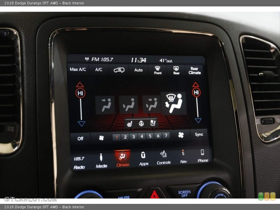Black Interior Controls for the 2018 Dodge Durango SRT AWD #145321556
