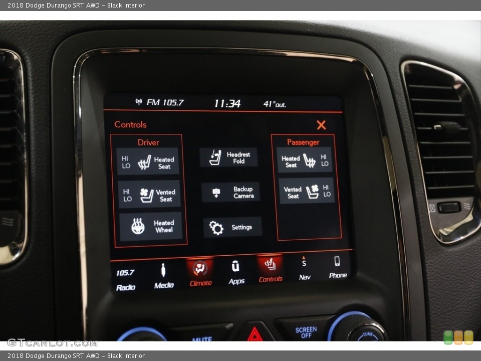 Black Interior Controls for the 2018 Dodge Durango SRT AWD #145321576
