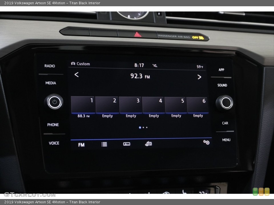 Titan Black Interior Controls for the 2019 Volkswagen Arteon SE 4Motion #145328776