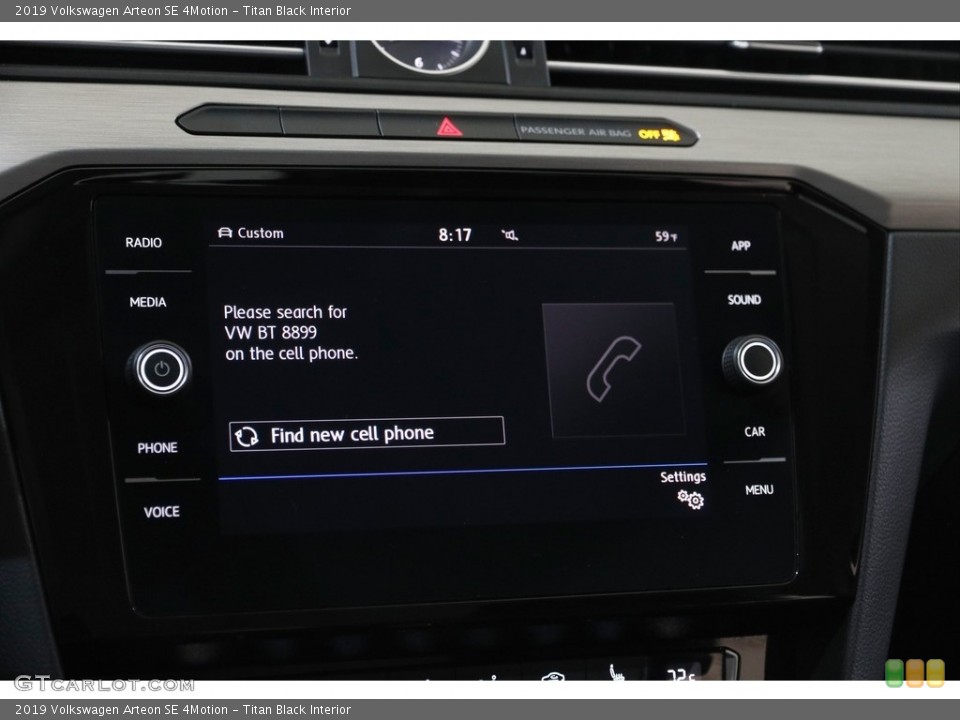 Titan Black Interior Controls for the 2019 Volkswagen Arteon SE 4Motion #145328791