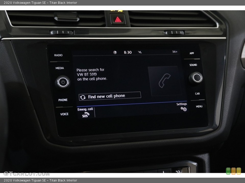 Titan Black Interior Controls for the 2020 Volkswagen Tiguan SE #145329232